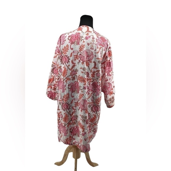 Roller Rabbit Amanda Kimono floral paisley robe cover up 100% cotton one size - Picture 4 of 10